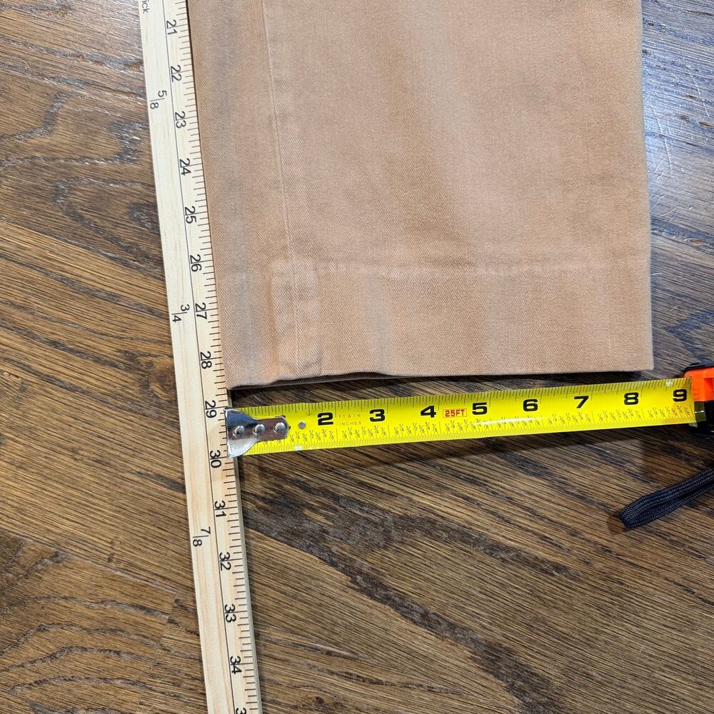 Vintage Façonnable Brushed Cotton Pants Men’s 34x29 Tan Wide Leg Cuffed - Picture 5 of 8